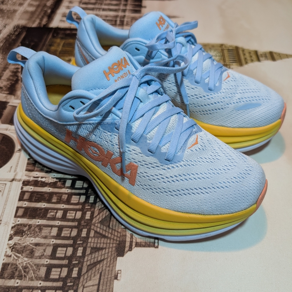 Hoka One One Bombi 8 Cushioned Road Shoes  Summer Song Women's Size 7 No Box - Picture 9 of 14